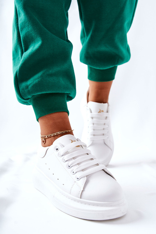 Kozene Sportovní Obuv Na Platformě Bile Lemmy