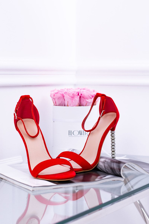 Dámske sandále na kolíku zdobené zirkónmi Elida