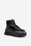 Dámské sneakersy na platformě s kožíškem typu beránek Lee Cooper LCJ-24-47-3145 Černé