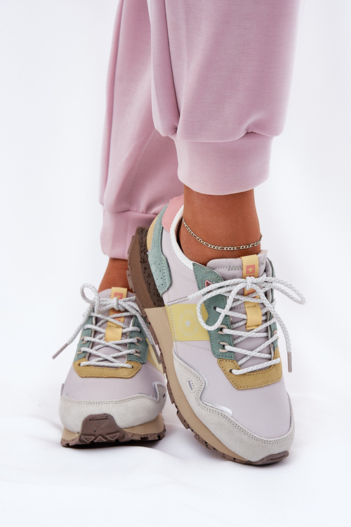 Dámské Semišové Sneakersy Big Star RR274244 HI-POLY SYSTEM Šedo-Žluté