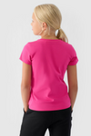 Dívčí tričko Hladké Bavlněné Fuchsie 4F 4FJWMM00TTSHF1658-55S