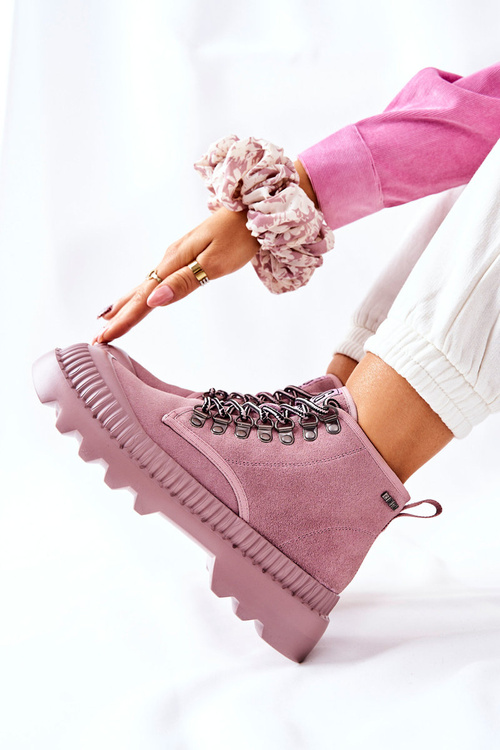 Kožené Turistické Boty Big Star II274367 Růžové