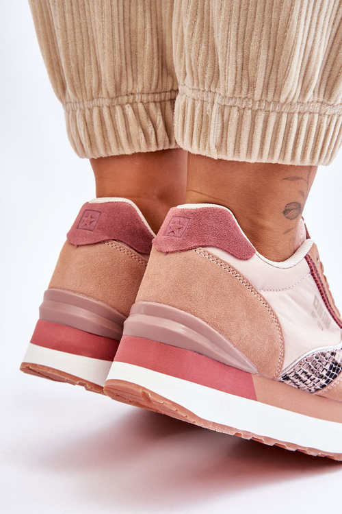 Módne tenisky pamäť penový systém Big Star LL274366 Pink