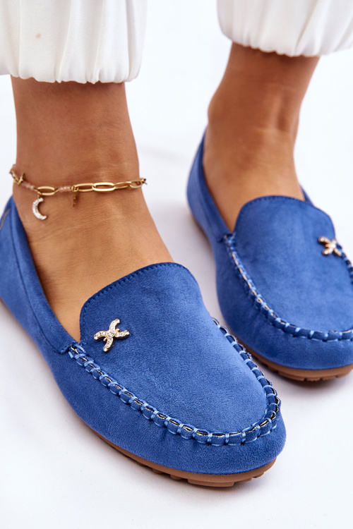 Dámske semišové mokasíny s dekoráciou Blue Leah