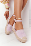 Espadrilles na slamenej platforme Purple guľatiny