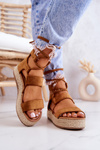 Dámske espadrilly na platforme Camel Fuerta