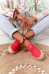 Šněrovací Espadrilky Na Pletené Podrážce Big Star FF274141 červené