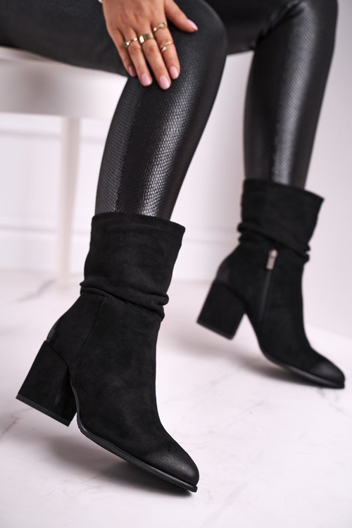 Dámské Kotníkové Boty Eko Semišové černé Up Side