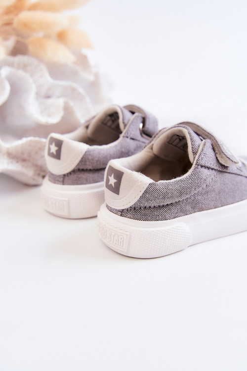Baby veľká hviezda jj374107 tenisky na suchý zips šedá