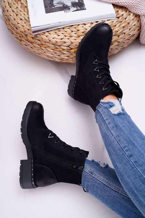 Dámske ploché podpätky Nubuk Black Sergio Leone TR718