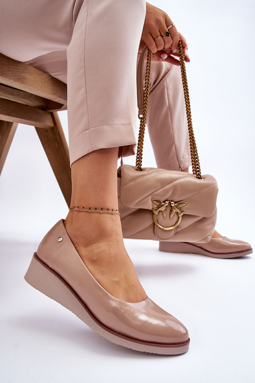 Klasické klínové lodičky Béžove Paola