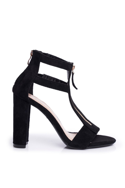 Semišové Sandály Na Baru Černé Folly