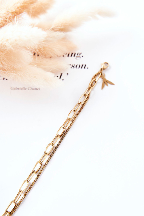 Náramok na reťazci dvojitého zlata