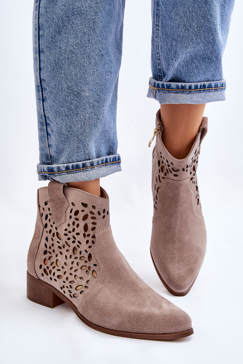 Dámské prolamované boty Lewski Shoes 2909 Světle hnědé