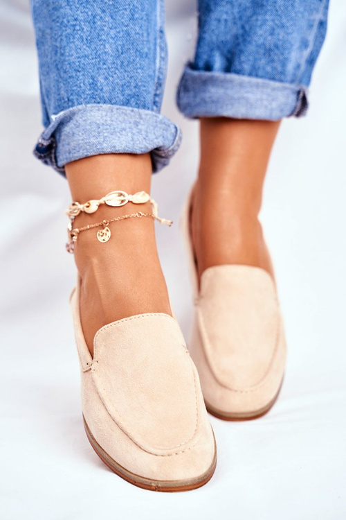 Dámské Polobotky Slip-on Semišové Béžové Twinky