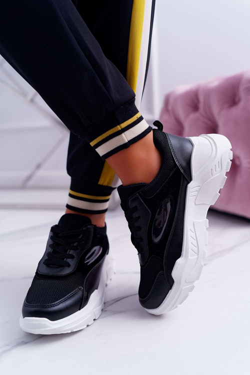 Dámská Sportovní Obuv Tlustou Podrážkou Černé HighStep