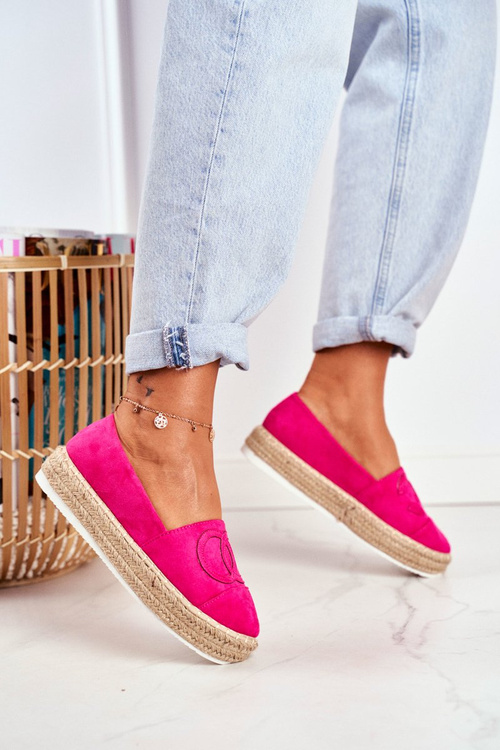 Dámske espadrilles husté ľanové podrážky fuchsia febi
