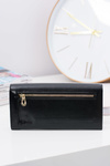 Large Women's Black Trendy Wallet Gold Zipper