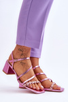 Dámske sandále pyróż kožné vzorce fialové amorio