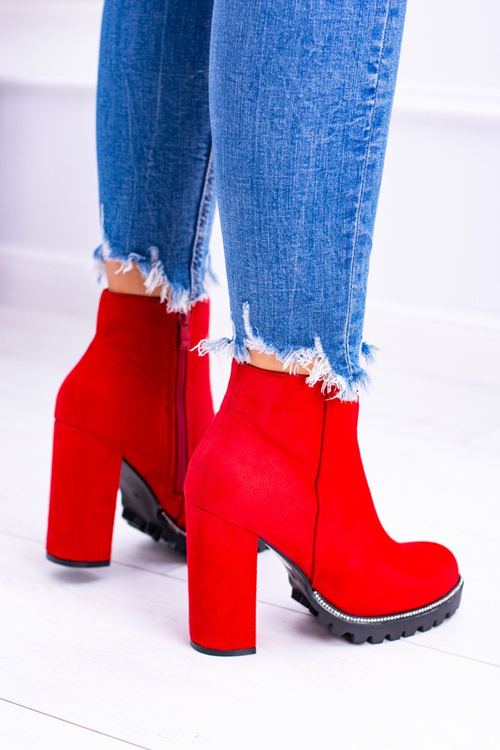 Červené SEMIŠOVÉ KOTNÍKOVÉ BOTY Guriela