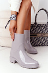 Lesklé galoshes šedých daždivých topánok jodhpur