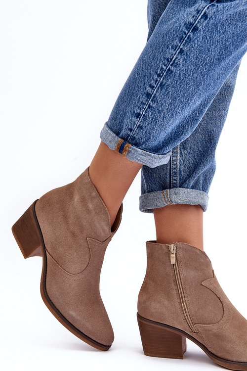 Semišové topánky D & A SN622-29 Dark Beige