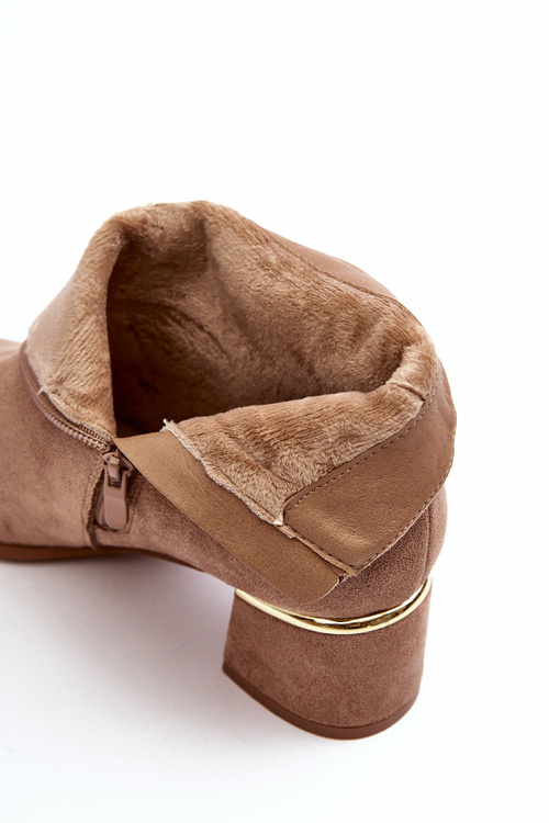 Ženský semišový vysoký podpätok béžový nábytok