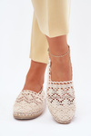 Dámske Béžové Čipkované Espadrilky Adelira