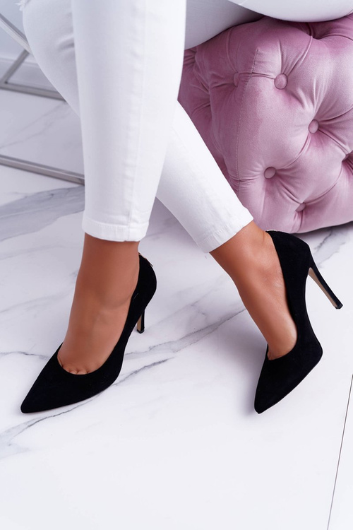 Dámske podpätky Laura Messi 1727 Sueded Leather Black Valentine