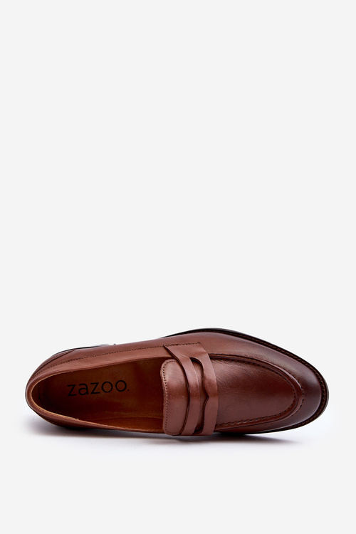 Mužské kožené polobotky Loafer Zazoo 1570/1 hnědé