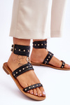 Jedinečné dámské sandály s cvočky Černá Selina