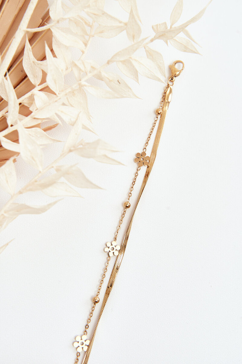 Dámsky náramok żmijka so zlatými kvetmi