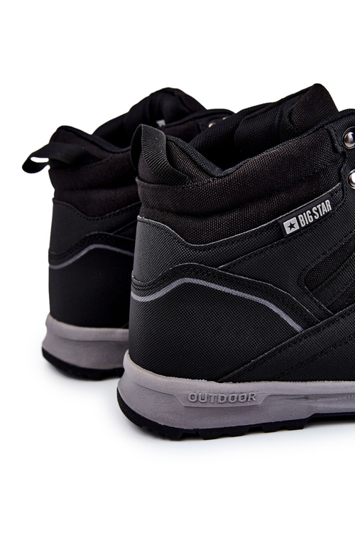 Pánske izolované turistické topánky veľká hviezda KK174371 čierna