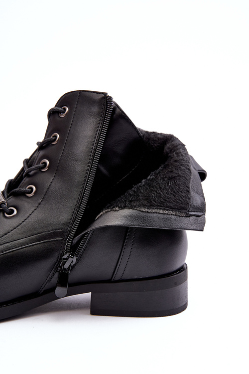 Klasické lakované dámské teplé boty černé Grimma