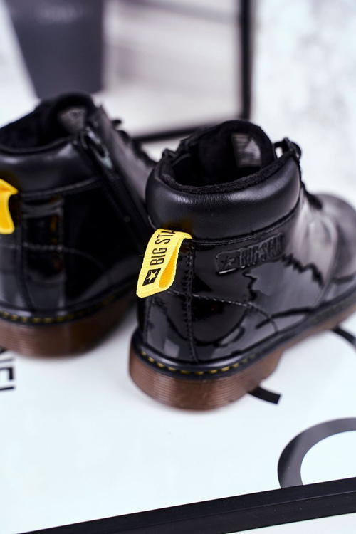 Dětské Boty Zateplené Lakované Big Star Černé GG374075