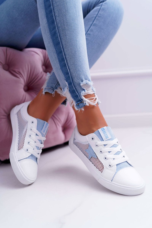 Dámska veľká hviezda DD274689 Biele a modré tenisky