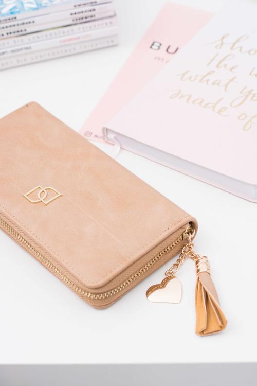 Women's Big Wallet with a Fringe Coffee Key Ring