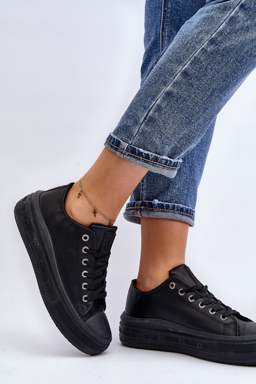 Nízké Dámské Tenisky s Ovčím Rounem Černé Big Star MM274031