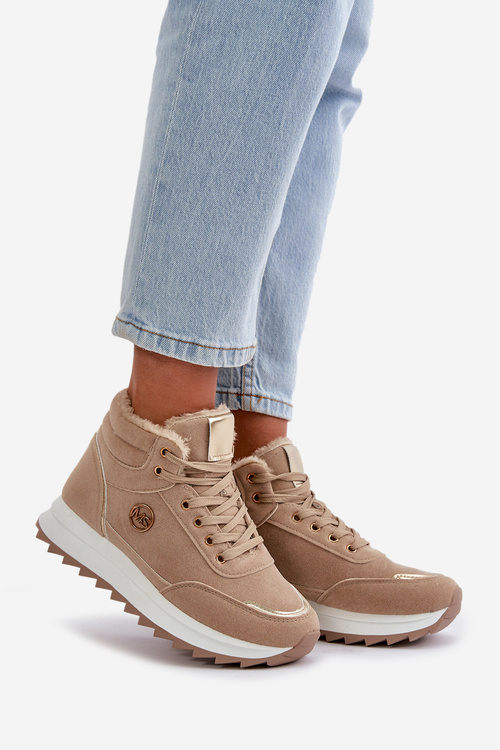 Boty Sportovní Damské Zateplené Na Platformě Khaki Ariatte