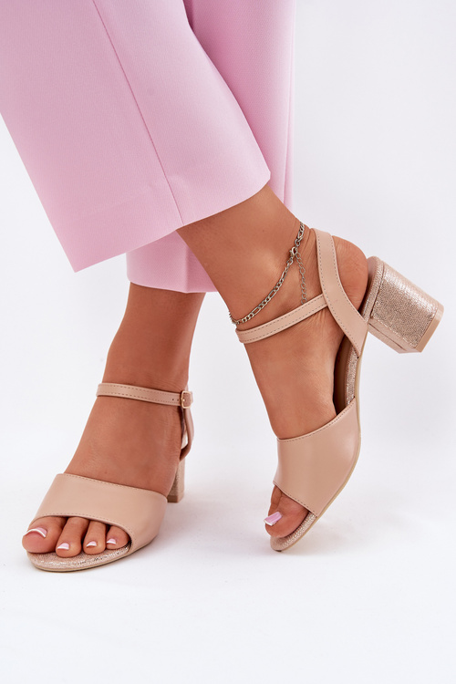 Dámské sandály na podpatku Vinceza 20275 béžové