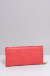 Veľká dámska červená peňaženka s vreckom