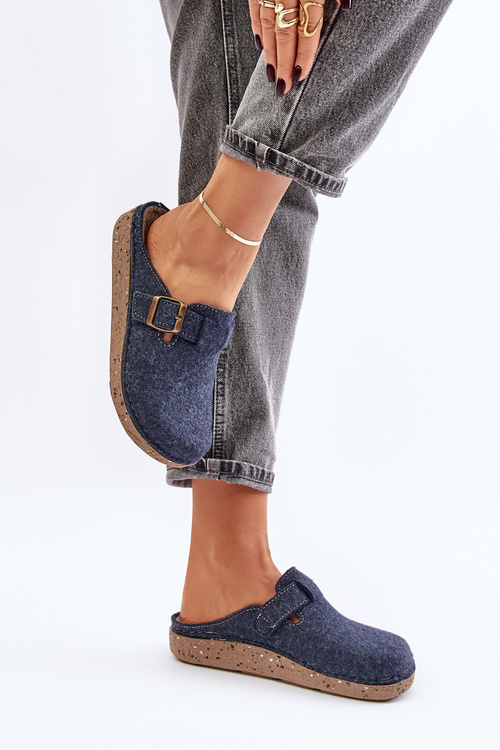 Pohodlné dámské pantofle s přezkou Inblu ED000019 navy modré
