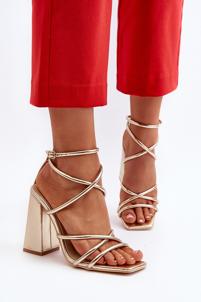 Moderní Sandály Na Podpatku Zlaté Josette