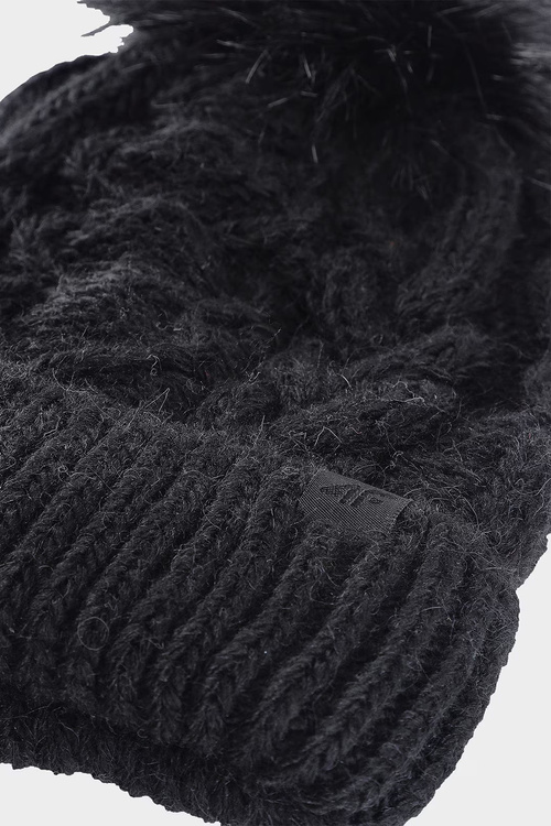 Dívčí zimní čepice 4F 4FJWAW24ACAPF421-21S černá