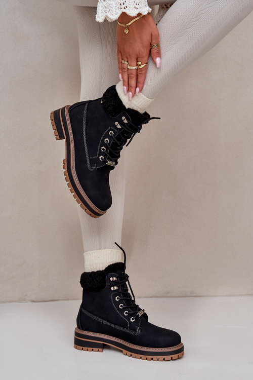 Zateplené Dámske Topánky Big Star OO274A287 Čierne