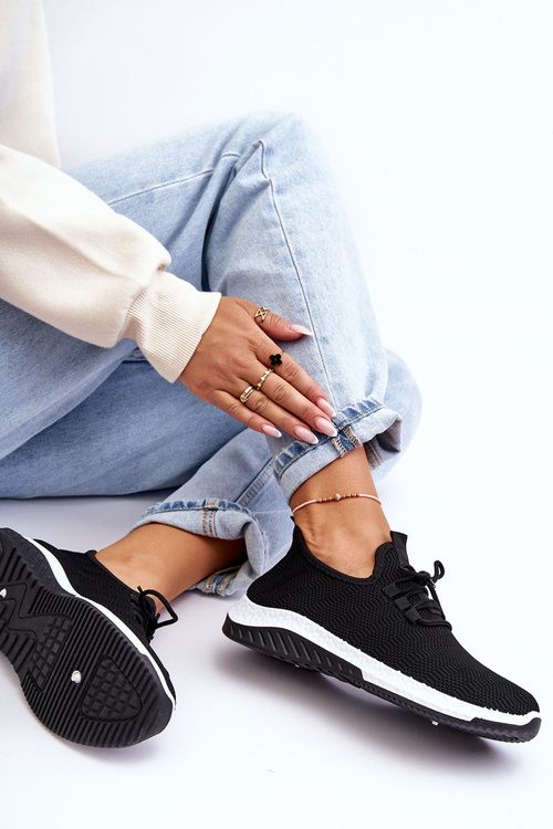 Klasické Textilní Slip-On Sneakersy Černé Gusto