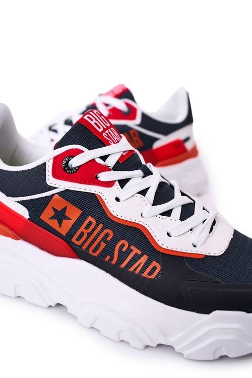 Pánské Sportovní Obuv Memory Foam Big Star HH174207 Tmavě Modré-Bílé