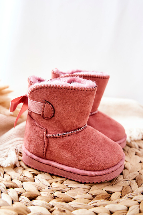 Detské izolované topánky Snehové topánky ružové funky