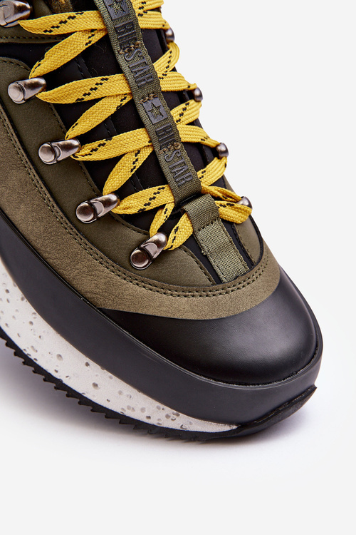 Pánske izolované športové topánky Khaki Big Star MM174109