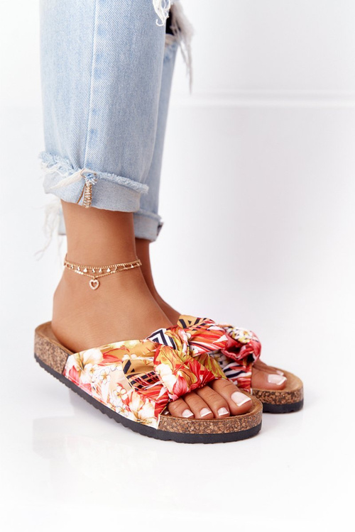 Nazouváky Na Korkovou Podrážku Žluté S Květinami Wendy